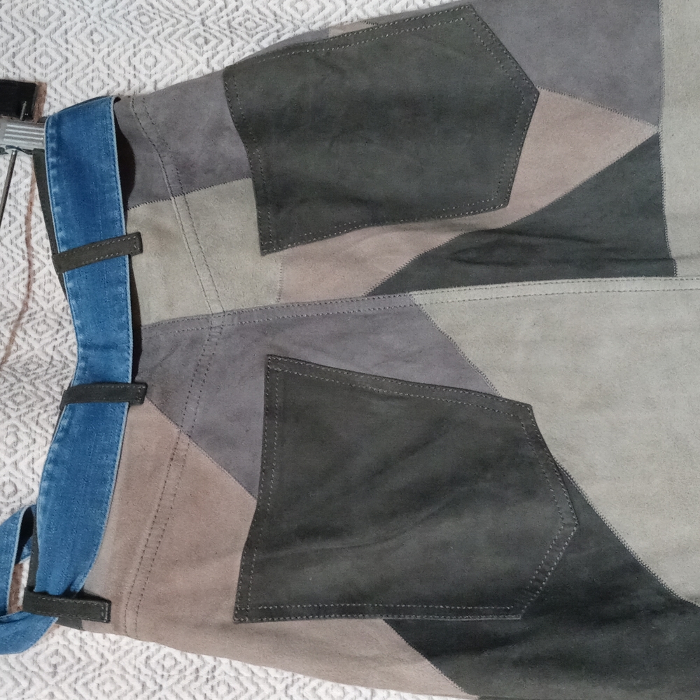 All Saints Patchwork Suede Skirt 4 - image 5